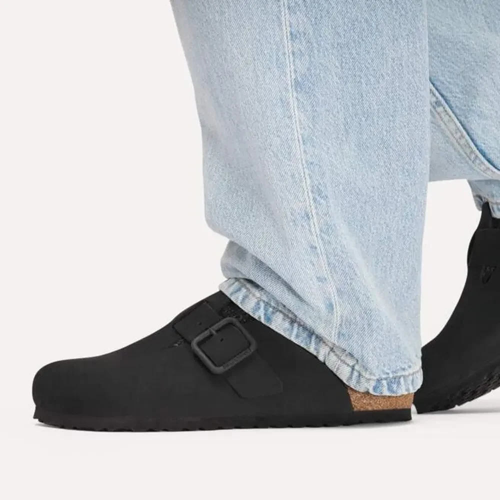 Birkenstock® Boston Men's Clogs In Oiled leather Leather Black US Size 10 NWOB
